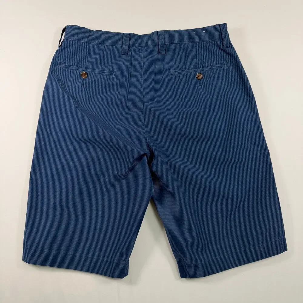 J.Crew Men’s 31 Rivington Chino Shorts 100% Cotton Striped Blue Preppy Classic